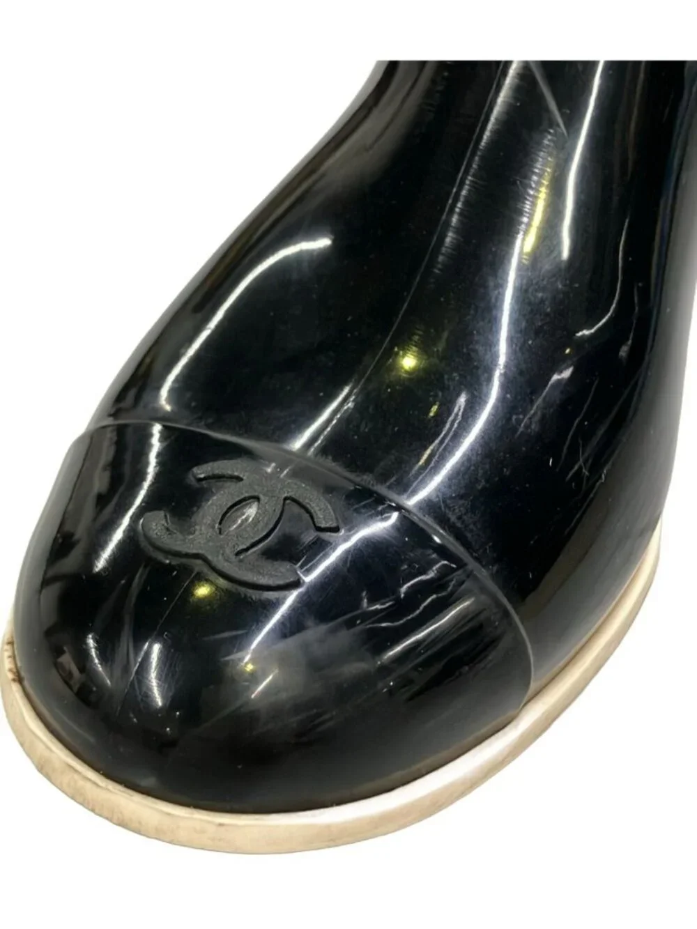 Chanel Rain Boots Camellia CC Logo